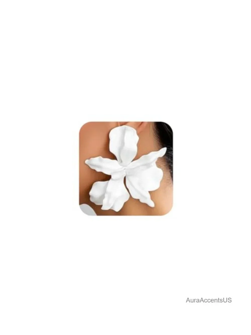 Large 3D Flower Dangle Drop Earrings for Women, Lightweight Floral Statement